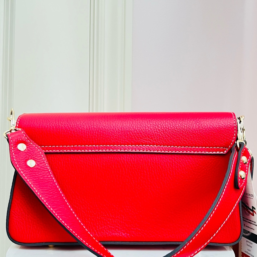 New Divina Firenze leather snake tab baguette crossbody - Picture 13 of 17